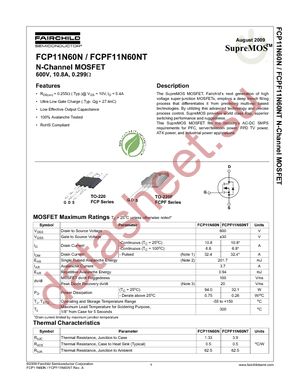 FCPF11N60NT datasheet  